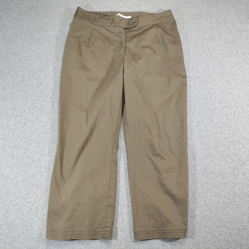 Nike Golf Women Capri Small 6 (32x24) Khaki Zipper Pocket Calves 3/4 Pant Hiking
